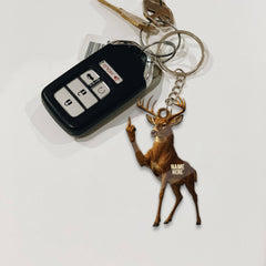 Maxcorners Personalized Funny Deer Buck Fukin' Finger Hunting Acrylic Christmas Ornament And Keychain Custom Gift For Hunters 2D Flat