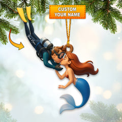 Maxcorners Diving Couple Home Decor, Christmas Ornament, Personalized Ornament 2D Flat LM2111