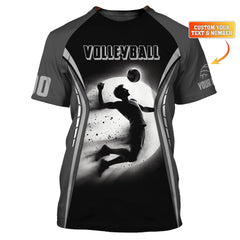 Maxcorners Volleyball Gray Personalized Name And Number 3D Unisex Shirt