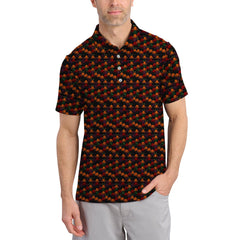 Maxcorners Funny Pattern Golf Shirt, Halloween Golf Shirt With Pumpkin, Crazy Golf Shirt For Golfer