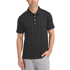 Maxcorners Pattern Golf Shirt For Men - America Golf Shirt For Golfers - Crazy Golf Shirt