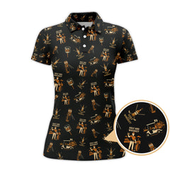 Maxcorners Pattern Golf Polos For Men, Golf And Whiskey Shirt With Retro Style For Golfers, Crazy Golf Shirt