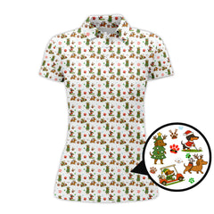 Maxcorners Christmas Golf Shirt, Funny Dachshund Golf Shirt, Pattern Golf Shirt For Men
