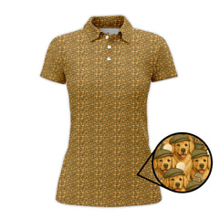 Maxcorners Golden Retriever Golf Shirt, Pattern Golf Shirt, Dog Golf Shirt For Golfers