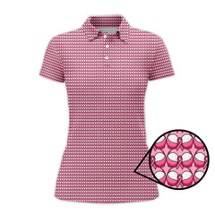 Maxcorners Breast Cancer Pattern Golf Shirt, Pink Golf Shirt, Golf Gift For Golfers, Breast Cancer Golf Shirt