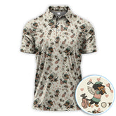 Maxcorners Angel Dachshund Golf Polos, Funny Wiener Dog Golf Pattern Gift For Men, Golf Gift For Golfer