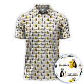 Maxcorners Cute Golf Cart Polos For Men, Funny Pattern Golf Shirt, Golf Gift For Golfer