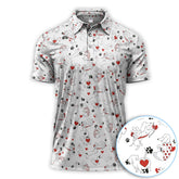 Maxcorners Funny Dachshund Polos For Golfer, Cupid Dog Pattern Golf Shirt, Golf Gift For Golfer