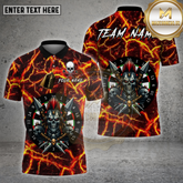 Maxcorners Darts Shirt Punk Skull With Spikes Board Multicolor Options Personalized Name, Team Name Unisex 3D Shirt (4 Colors)