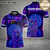 Maxcorners Darts Shirt Neon Wolf Multicolor Options Personalized Name, Team Name Unisex 3D Shirt (4 Colors)