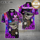 Maxcorners Darts Shirt Shark Graffiti Neon Style Multicolor Options Personalized Name, Team Name Unisex 3D Shirt (4 Colors)