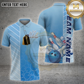 Maxcorners Bowling Shirt Light Strike Pattern Multicolor Options Personalized Name, Team Name 3D Shirt (4 Colors)