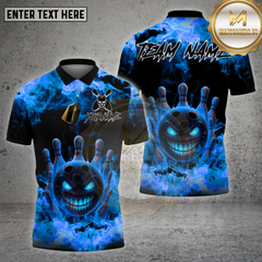 Maxcorners Bowling Shirt Flaming Evil Ball Multioptions Personalized Name, Team Name Unisex 3D Shirt (4 Colors)