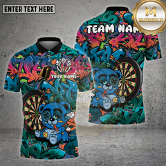 Maxcorners Darts Shirt Graffiti Relaxed Bear Target Multioptions Personalized Name, Team Name Unisex 3D Shirt (4 Colors)
