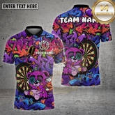 Maxcorners Darts Shirt Graffiti Relaxed Bear Target Multioptions Personalized Name, Team Name Unisex 3D Shirt (4 Colors)