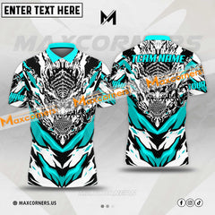Maxcorners Dragon Pattern Customized Name Golf Ball Multicolor Option 3D Polo Shirt