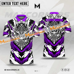 Maxcorners Dragon Pattern Customized Name Golf Ball Multicolor Option 3D Polo Shirt