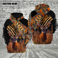 Maxcorners Deer Hunting Orange Camo Custom Name Shirt 3D All Over Printed Clothes