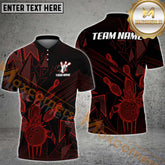 Maxcorners Bowling Ball And Pins Crack Premium Multicolor Option Customized Name, Team Name 3D Shirt (6 colors)