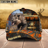 Maxcorners Boar Hunting Forest Pattern Multicolor Personalized Name 3D Cap (2 colors)