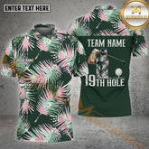 Maxcorners Golf Palm And Hawaii Floral Pattern Multicolor Option Customized Name, Team Name 3D Polo Shirt (4 Colors)
