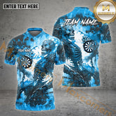 Maxcorners Darts Flame Skeleton Dartboard Multicolor Options Personalized Name, Team Name 3D Polo Shirt (4 Colors)