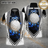 Maxcorners Golf Snake Pattern Multicolor Option Customized Name, Team Name 3D Polo Shirt (4 Colors)