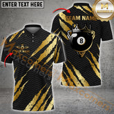 Maxcorners Billiard 8 Ball Scratch Claw Marks Multicolor Options Personalized Name, Team Name 3D Shirt (4 Colors)