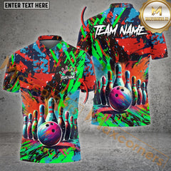 Maxcorners Bowling Graffiti Paint Old School Jersey Personalized Name, Team Name 3D Shirt (4 colors))