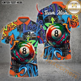 Maxcorners Billiards Ball 8 Graffiti Street Personalized Name, Team Name Unisex Shirt ( 4 Colors )