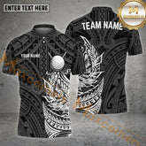 Maxcorners Golf With Polynesian Pattern Multicolor Option Customized Name, Team Name 3D Polo Shirt (4 Colors)