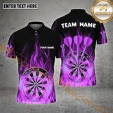 Maxcorners Darts Light Flame Pattern Multicolor Options Personalized Name, Team Name 3D Polo Shirt (4 Colors)