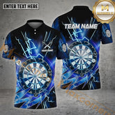 Maxcorners Darts Thunder Pattern Multicolor Options Personalized Name, Team Name 3D Polo Shirt (4 Colors)