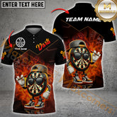 Maxcorners Darts Funny Dartboard Multicolor Options Personalized Name, Team Name 3D Polo Shirt (4 Colors)