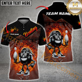Maxcorners Bowling Ball & Pins Fire Funny Bowling Ball Multicolor Options Personalized Name, Team Name 3D Shirt (4 Colors)