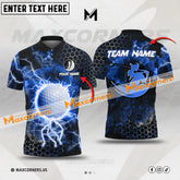 Maxcorners Golf Ball Thunder Premium Multicolor Custom 3D Polo Shirt (4 Colors)