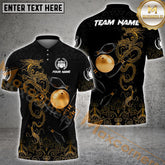 Maxcorners Bowling Ball Dragon Premium Multicolor Options Personalized Name, Team Name 3D Shirt (4 Colors)