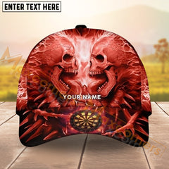 Maxcorners Dart Skull Multicolor Option Personalized Name 3D Cap