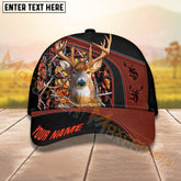 Maxcorners Deer Hunting Black Leather Camo Pattern Personalized Name 3D Cap For Deer Hunter (8 colors)