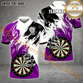 Maxcorners Darts Board Claws Of Devil Pattern Multicolor Options Personalized Name, Team Name 3D Polo Shirt (4 Colors)