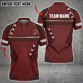 Maxcorners Golf Line Pattern Multicolor Option Customized Name, Team Name 3D Polo Shirt (4 Colors)