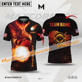 Maxcorners Golf Ball Eagle Flame Premium Multicolor Custom 3D Polo Shirt (4 Colors)