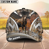 Maxcorners Wilderness Moose Hunting Camo Pattern Multicolor Personalized Name 3D Cap (5 Colors)