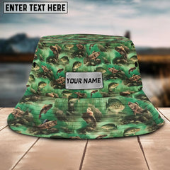 Maxcorners Crappie Fishing Pattern Customized Name 3D Bucket Hat
