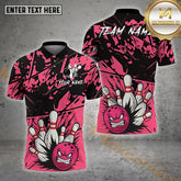 Maxcorners Bowling Rage Strike Multicolor Options Personalized Name, Team Name 3D Shirt (4 Colors)