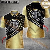 Maxcorners Billiard Silver Fire 8 Ball Multicolor Customized Name, Team Name 3D Shirts (4 Colors)
