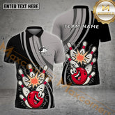 Maxcorners Bowling Cartoon Strike Blast Multicolor Options Personalized Name, Team Name 3D Shirt (4 Colors)