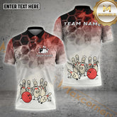 Maxcorners Bowling Cartoon Pins Confusion Multicolor Options Personalized Name, Team Name 3D Shirt (4 Colors)