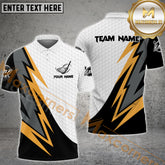 Maxcorners Golf Basic Golf Texture Pattern Premium Multicolor Option Customized Name, Team Name 3D Polo Shirt (6 Colors)