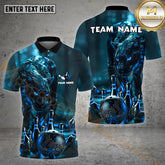 Maxcorners Bowling Ball & Pins Futuristic Panther Bowling Ball Multicolor Options Personalized Name, Team Name 3D Shirt (4 Colors)